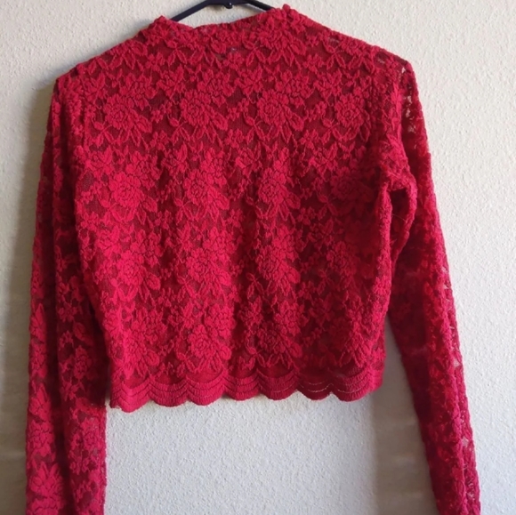 Brick red Lace long sleeve - Picture 6 of 7
